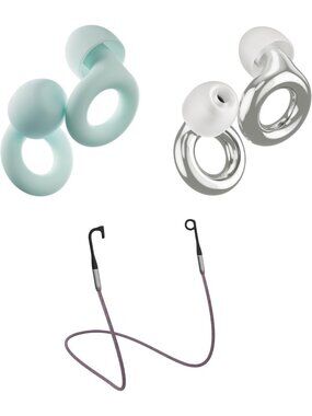 Reusable Earplugs for Sleep & Focus - 2-Pack Noise Reduction (24 dB & 18 dB)